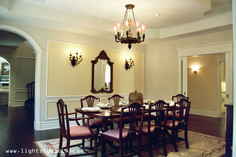 Residential Lighting For Bel Air, Chandelier And Matching Wall Sconces